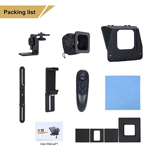 Inmei A10 Portable Teleprompter for Smartphones & DSLR Cameras with Phone Holder, Remote Control Ideal for Live Streaming, Interviews, Speeches & Video Production 7
