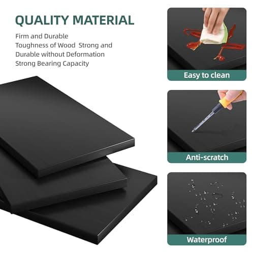 Shintenchi Bookshelf, Industrial Bookshelves and Bookcases with Doors Floor Standing 6 Shelf Display Storage Shelves 70.9 inches Tall Bookcase for Home Office, Living Room (Black) 5