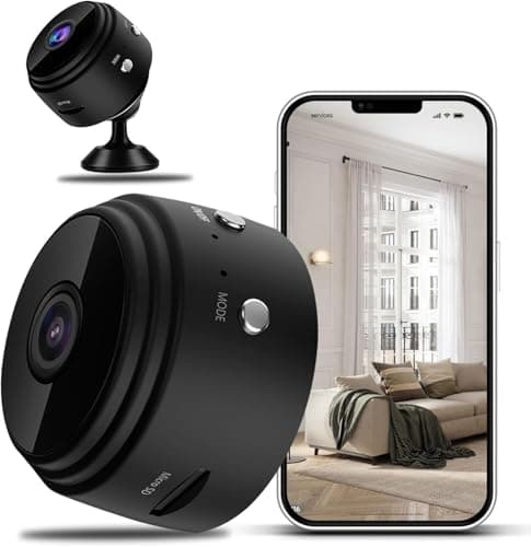 Deedlite Lens Cam Magnetic Mini Security Camera, Magnetic Base for Easy Installation, Wi-Fi Hd Streaming, Motion Detection and Night Vision, Compatible with Smart Phones