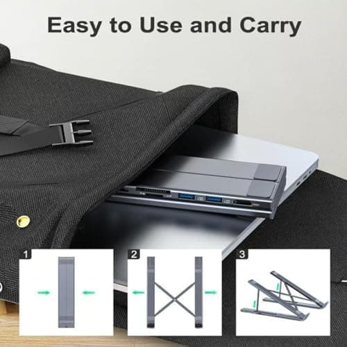 8-in-1 USB C Laptop Docking Station Stand, USB C Dock Tablet Stand with 4k HDMI, 2 USB 3.0, Pd 100w, Universal Dock Station for Offices, Desks, Cafes, Plug and Play (1Pcs) 3