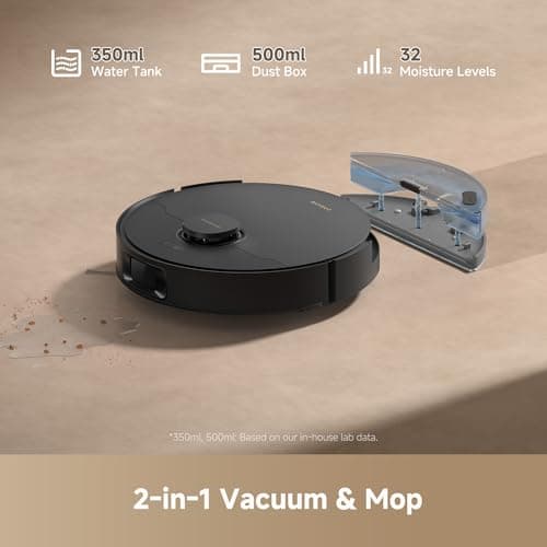 DREAME D20 Plus Robot Vacuum and Mop, 13,000Pa Suction, Self-Emptying with 5L Dust Bag, DuoBrush for Pet Hair, LDS Mapping, App & Voice Control, Ideal for Hard Floors & Carpets (Black) 5
