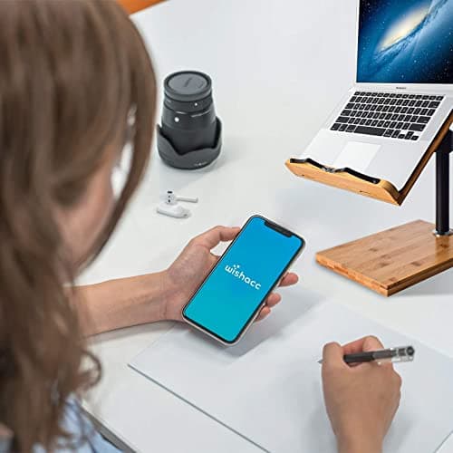 wishacc Book Stand Height Adjustable - Upright Bamboo Book Stand & Holder for Reading Hands Free, Desktop Adjustable Reading Height and Angle Book Rest with Page Clips (11.0 x 8.1 inches) 8