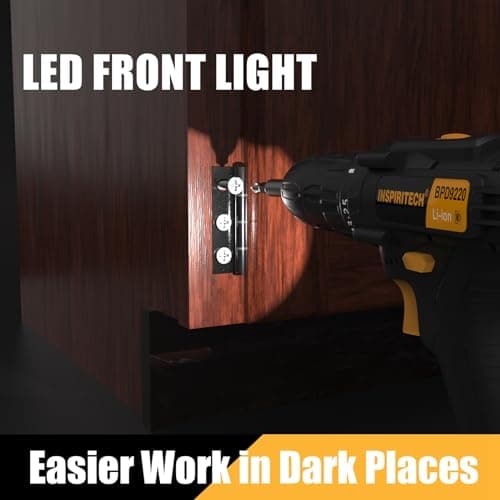 INSPIRITECH 20V Cordless Drill, Power Drill Set with 2 Batteries and Charger,3/8-Inch Chuck Electric Drill Kit with 24-Torque Setting, Drill Driver Bits and Tool Bag Included… 7