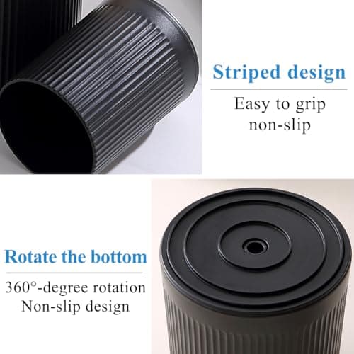 Kyraton Cooking Utensils Holder 2pcs, 360° Rotating Heavy Duty Plastic Kitchen Utensil Holder for Countertop, The Small Utensil Crock for Cutlery Silverware, Tooth Brush, Desk Pencil Pen 8