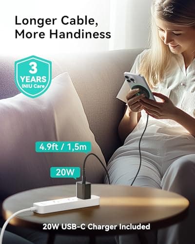 INIU Magnetic Wireless Charger, Qi2 Certified 15W Fast Wireless Charging Pad with Cooling Fan, for iPhone 16 15 14 13 12 Series, AirPods, and More (Adapter Included) 7