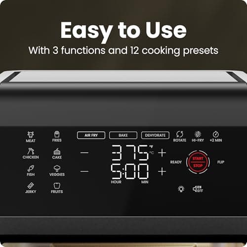 Chefman 12-Quart 6-in-1 Air Fryer Oven with Digital Timer, Touchscreen, and 12 Presets - Family Size Countertop Convection Oven, Dishwasher-Safe Parts 5
