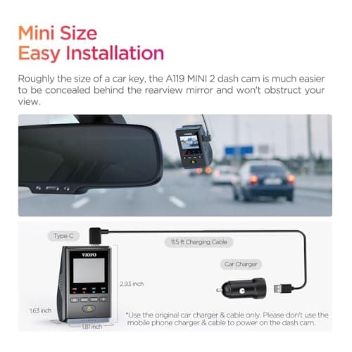 【Bundle: A119 Mini 2+CPL+256GB Card】 VIOFO Dash Cam A119 Mini 2, STARVIS 2 Sensor, 2K 60fps/HDR 30fps Voice Control Car Dash Camera with 5GHz Wi-Fi GPS 5