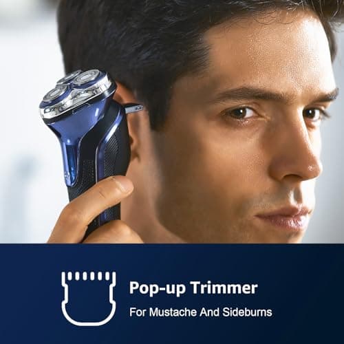 IPX6 Waterproof Electric Razor for Men, Fast Charge 1.5H with 4D Flex Blades & Pop-Up Trimmer, Rechargeable Shaver for Sensitive Skin, Travel Grooming Kit 6