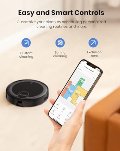 Proscenic X1 Robot Vacuum and Mop with Self Emptying for 45 Days, Ultrasonic Wiping System, 3000 Pa Suction, LED Screen, 120 Min Run, Auto Self-Charging, WiFi APP Control for Floor, Pet Hair, Carpet 5