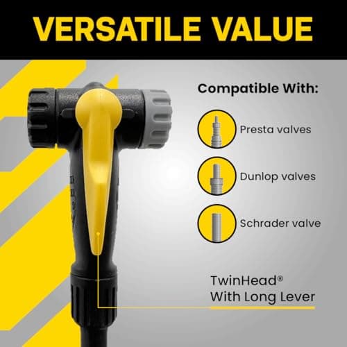 Topeak JoeBlow Max Hp Bike Floor Pump, 160 Psi/11 Bar, TwinHead, fits Presta, Schrader, and Dunlop valves 5