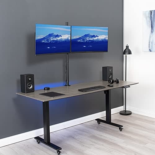 VIVO Dual Monitor Stand Up Desk Mount Extra Tall 39 inch Pole, Fully Adjustable Stand for up to 32 inch Screens, Black, STAND-V032T 8