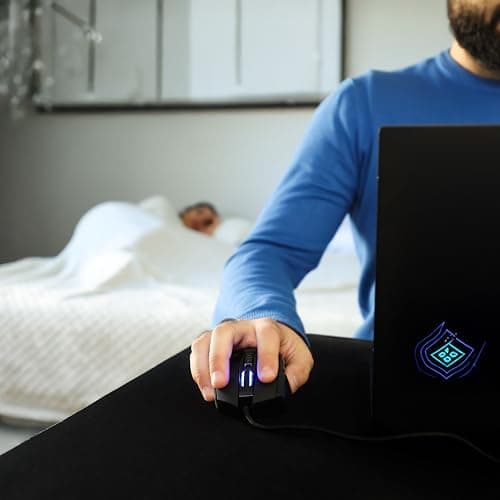 MOJO Pro Performance Silent Gaming Mouse - Wired Mouse with 9 Programmable Buttons Including Sniper Key, 12000 DPI, 1000 Hz, Force Adjustable, Custom Profiles 5