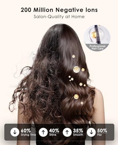 OSOU Hair Dryer, High Speed Fast Drying Hair Dryers, Negative Ionic Portable Blow Dryer with 110000 RPM Brushless Motor, Lightweight Low Noise Thermo-Control Hairdryer with Nozzle for Home, Travel 5