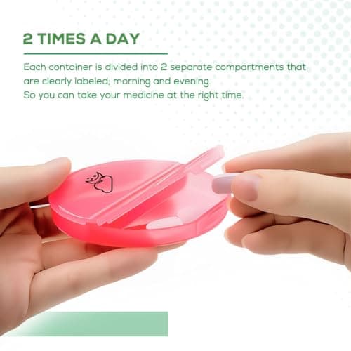 GIIYAA Weekly Pill Organizer (Twice-A-Day), Portable 7 Day Pill Box Case with Stackable AM/PM Compartments for Pills, Vitamin, Fish Oil, Supplements,Rainbow (Rainbow) 6