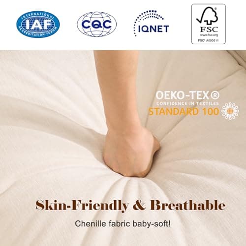 MUDANT Loveseat Sofa Cloud Sofa Couch 50'', Modern Loveseats 2 Seat Couch 27" Deep Seat with 2 Pillows for Small Spaces Apartment Studio Office Bedroom Living Room 8834-BEIGE-1 8