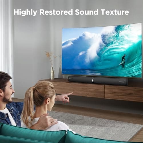 Assistrust Sound Bar for Smart TV,90W Soundbar with Bluetooth/ARC/Optical/AUX Connect, Auto Volume Boost, 3 Customizable Equalizer Modes, 2 in 1 Detachable Soundbar for TV/PC/Gaming/Projectors 7