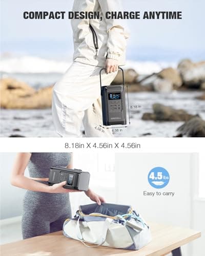 240W Portable Power Station 154Wh/48000mAh, 100W USB-C PD(Dual Way) LiFePO4 Battery Power Bank Station, 7 ports Solar Generator with LED and Stand for Camping, Home, Travel(Wall Charger Not Included) 8