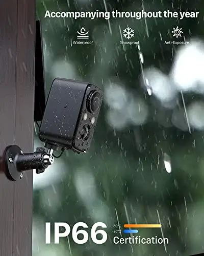 IHOXTX Security Cameras Wireless Outdoor: Cameras for Home Security WiFi Camera with Solar Panel Battery Powered Surveillance System Kit Motion Sensor Alarm Floodlight Night Vision IP66 Waterproof 7