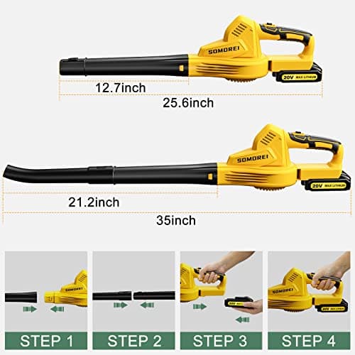 Cordless Leaf Blower Battery Operated: 20V Electric Mini Handheld - Lightweight Small Powerful Blower for Patio | Jobsite 5