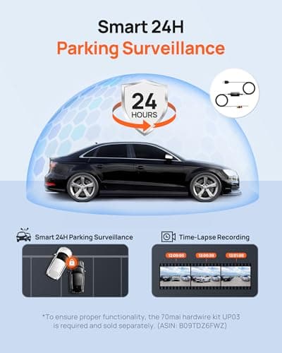 70mai Dash Cam M310, Dash Camera for Cars 1296P QHD, Smart Dash Cam Front Built in WiFi, 130° Wide-Angle FOV, WDR, Night Vision, iOS/Android Mobile App, Loop Recording, Parking Monitor, Time-Lapse 5