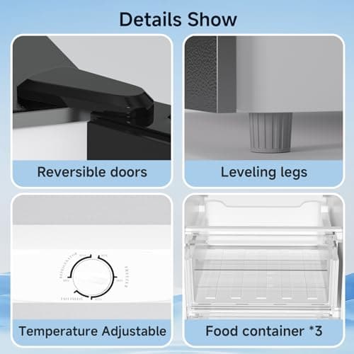 BANGSON Upright Freezer, 7.0 Cu.ft Stand Up Freezer, Convertible Upright Freezer/Refrigerator, Single Door for Kitchen,Garage, Office, Apartment, Silver 5