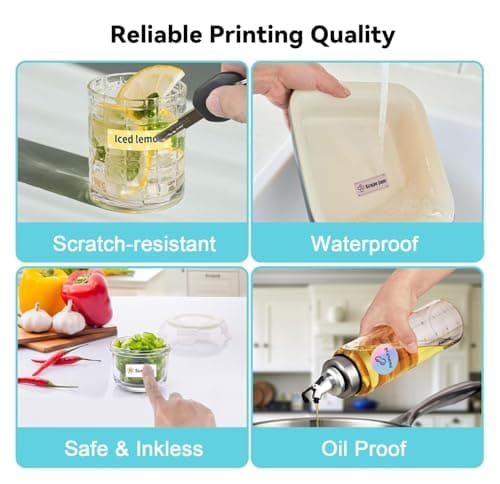 lopevi Label Maker Machine - Portable Bluetooth Mini Label Printer - Smartphone Handheld Thermal Sticker Small Labeler Multiple Templates Font Icon Inkless Custom Label for Home Kids School Items 8