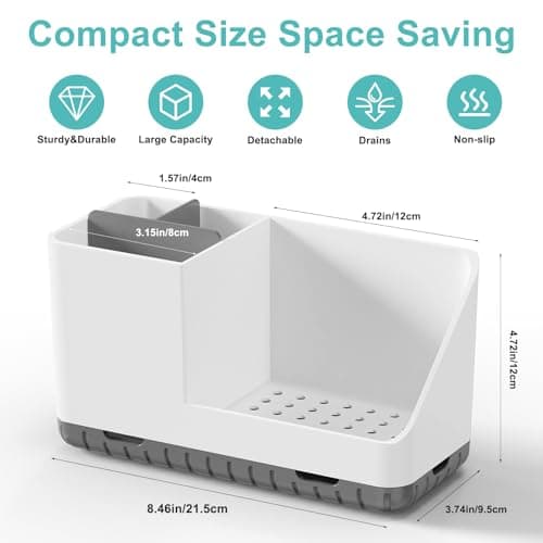 PARKMANI Toothbrush Holders for Bathrooms, Kids Electric Toothbrush and Toothpaste Holder with Drainage, Tooth Brush Holder for Bathroom Countertop Organizer (Grey) 6