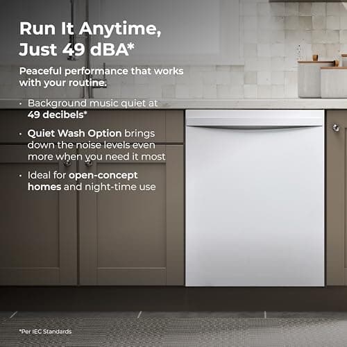 Kenmore 24" Built-In Dishwasher - Quiet Tub with TurboDry, Leak, & SmartWash Soil Detection - 15 Place Settings - 49 DBA - ENERGY STAR Certified - White 7