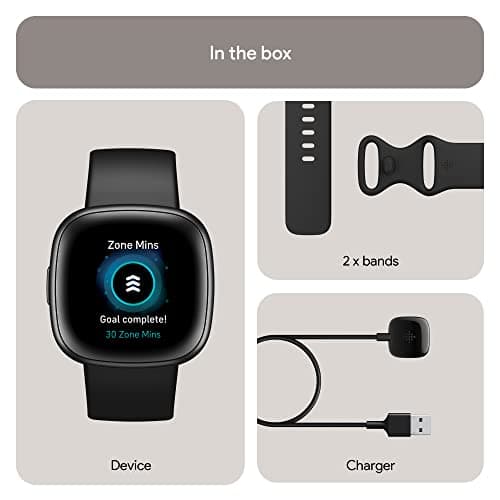 Fitbit Versa 4 Fitness Smartwatch with Daily Readiness, GPS, 24/7 Heart Rate, 40+ Exercise Modes, Sleep Tracking and more, Black/Graphite, One Size (S & L Bands Included) 7