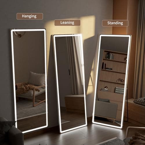 64"x21" Full Length Mirror with LED Lights, Mirrors with Dimming & 3 Color, Full Body Mirrors with Aluminum Alloy Thin Frame for Bedroom, Dressing Room 5