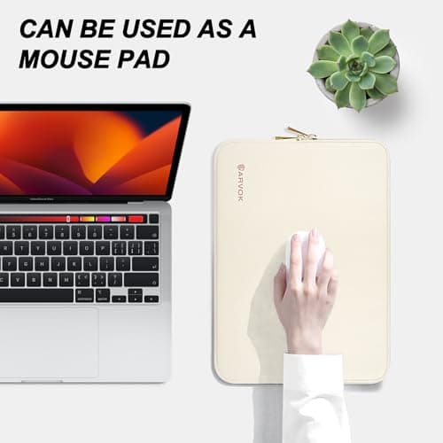 ARVOK 15 15.6 16 inch Laptop Sleeve Case,Waterproof Notebook Cover for MacBook Air 15 MacBook Pro 15 16 inch, Computer Carrying Bag for HP ThinkPad Dell Lenovo Asus Acer MSI, White 5