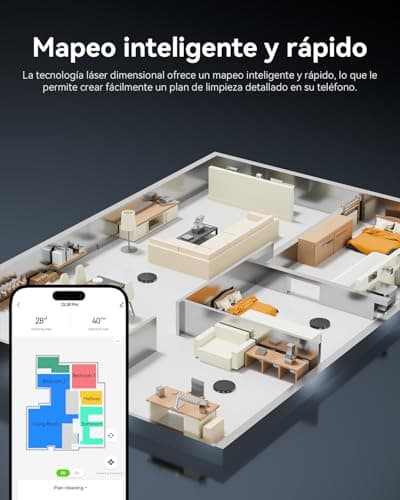 Kewbily Robot Vacuum and Mop Combo, LiDAR Navigation with Ultra Slim Design, Smart Mapping Robotic Vacuum Cleaner, 9000Pa Suction, Customizable Cleaning for Pet Hair, Carpets, and Hard Floors 6