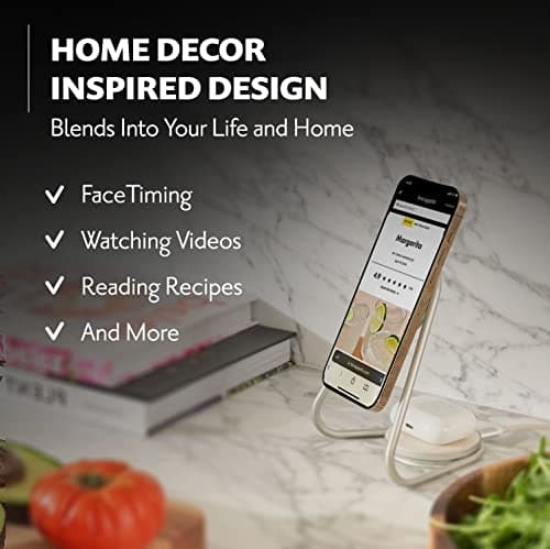 COURANT MAG:2 Classics Wireless Charging Stand - Italian Leather, 2 in 1 Multi-Device Charger - Magnetic Stand for MagSafe iPhones 16, 15, 14, 13, 12 with Charging Base for AirPod Cases, (Ash) 5