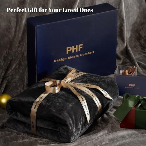 PHF Truly Velvet Fitted Sheet Only Queen Size, Luxury Super Soft Cozy Comfy Flannel Bottom Sheet with 15" Deep Pocket,Suitable for Fall Winter and Spring, No Pillowcases, Black 6