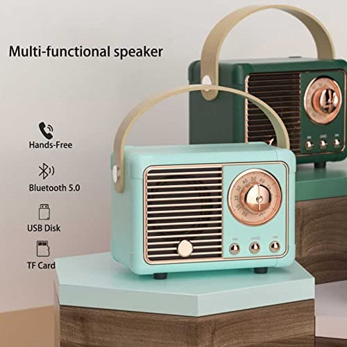 Dosmix Retro Bluetooth Speaker, Vintage Decor, Small Wireless Bluetooth Speaker, Cute Old Fashion Style for Kitchen Desk Bedroom Office Party Outdoor,Birthday Gifts for Women Teenage 9