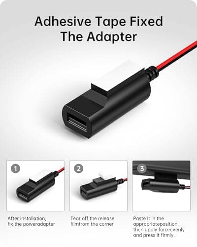 KWRNVO Dash Cam Power Adapter 10 PIN Type B for Toyota, Lexus, Subaru Models - Rearview Mirror Compatible With 3 USB Cable 6