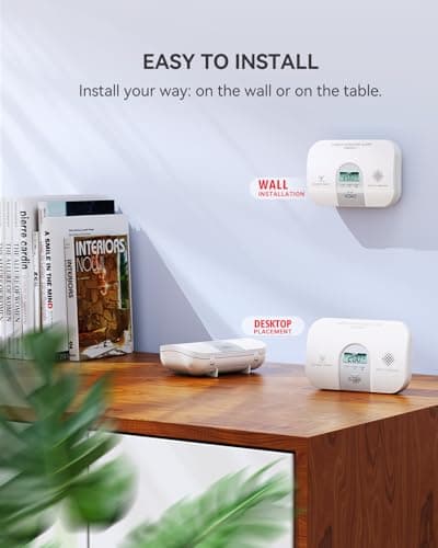 Siterwell Wireless Interconnected Carbon Monoxide Detectors, Travel Carbon Monoxide Detector with LCD Digital Display and Sound Warning, ETL Listed, Portable Carbon Monoxide Detector for Home, 1-Pack 6
