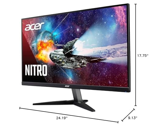acer Nitro 27 Inch UHD 3840 x 2160 IPS PC Gaming Monitor | Adaptive-Sync Support (FreeSync Compatible) | 4ms (G to G) | HDR10 | 99% sRGB | One Display Port 1.2 & Two HDMI 2.0 | KG272K Lbmiipx 13