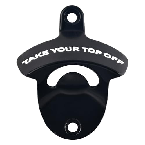 Luwanburg Black Bottle Opener Wall Mounted Stainless Beer Cap Opener Post Mounted for Cooler Cart
