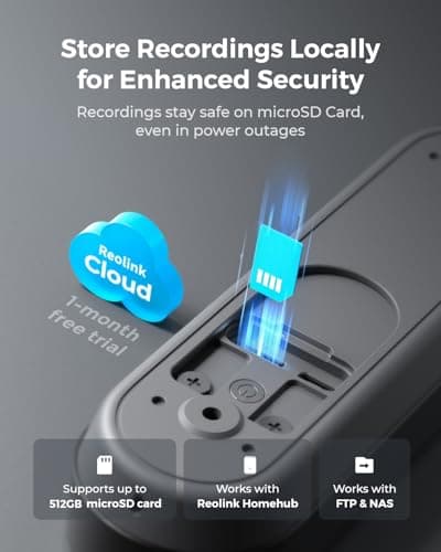 REOLINK 2K Battery Video Doorbell Camera, 150°x150° Head-to-Toe View, 2.4/5 GHz WiFi, Local Storage, No Monthly Fee, Two-Way Talk, Person/Vehicle/Package Detection(Chime not Included) 7