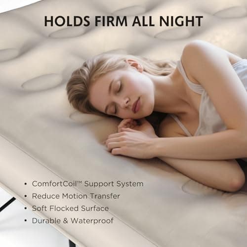 Simpli Comfy EZ Bed Twin Self-Inflating Air Mattress with Built-in Frame, Pump and Wheeled Case, Blow Up Inflatable Air Bed Perfect for Home, Guests, Travel, Vacation, Camping 6