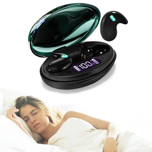 Mudtun Sleep Earbuds Ultra-Thin Wireless Bluetooth 5.3 Earbuds for Side Sleepers, Noise Blocking Sleep Headphones with 6H Playtime, Ergonomic Mini Design for Small Ears (Deep Green)