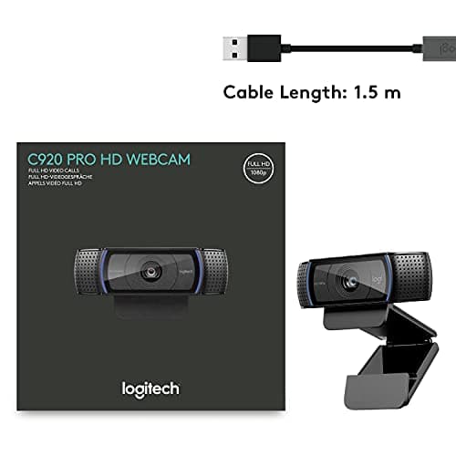 Logitech HD Pro Webcam C920, Widescreen Video Calling and Recording, 1080p Camera, Desktop or Laptop Webcam 10