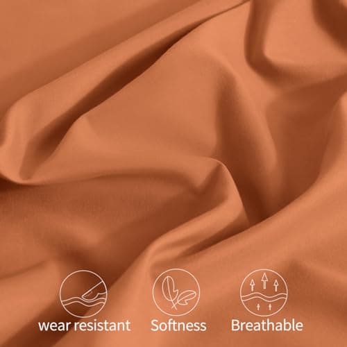 Horbaunal 2 Pack Microfiber Pillowcases Standard Size Caramel Pumpkin Bed Pillow Cases with Envelope Closure, 1800 Thread Count Soft & Shrinkage Resistant Pillow Covers, 20 x 26 Inches 6