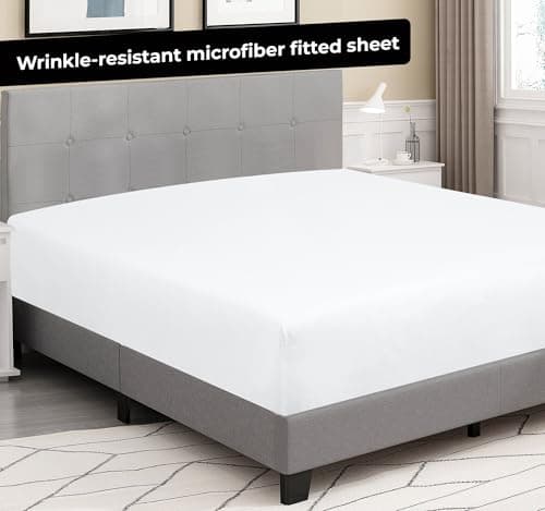 Royale Linens Fitted Sheet Queen - Ultra Soft 1800 Brushed Microfiber - Hotel Luxury Bottom Sheets - Wrinkle Free & Fade Resistant - Deep Pocket Fitted Sheet Only (Queen, White) 8