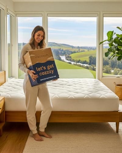 ViscoSoft Twin XL Fiberfill Pillow Top Mattress Topper Pad - Soft Overstuffed Premium Support - Extra Long Quilted Temperature Smart Viscose from Bamboo - Deep 18" Pocket for Secured Fit 9