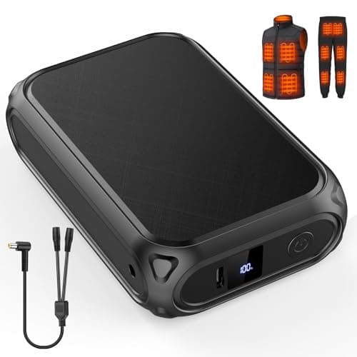 20000mAh large capacity 5V 2A Heated Vest Battery Pack, LED Display 7.4V DC Power Bank Compatible with Heated Jackets ,Heated Clothing/coat,Heated Pant/Hoodie,USB Heated Blanket,Heated Seat/Chair.