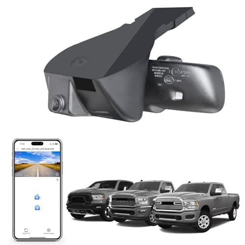 Mangoal 4K Dash Cam Custom fit for Dodge RAM 1500/2500/3500 2019 2020 2021 2022 2023 2024 (Model D), Rebel Big Horn Laramie, UHD 2160P Video, OEM Look App & WiFi,Loop Recording G-Sensor, 64GB Card