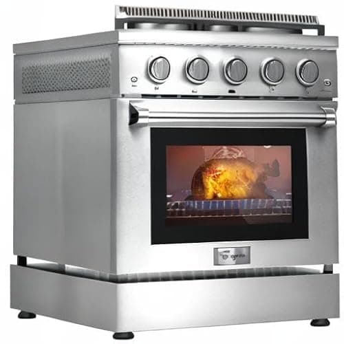 Empava Freestanding Slide-In Gas Range, Single Oven 4.2 cu. Ft, Pro-Style with 4 Sealed Ultra High-Low Burners-Heavy Duty Continuous Grates in Stainless Steel, CSA Certified, 30 Inch 9