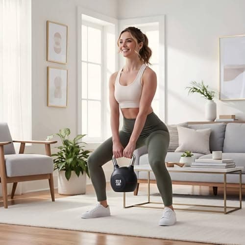 LIFERUN Adjustable Kettlebell Weight Set - 7 Weights from 3.5 to22.5 lbs, Quick-Change Handle for Home Gym, Space-Saving Design for Strength Training, Black 6